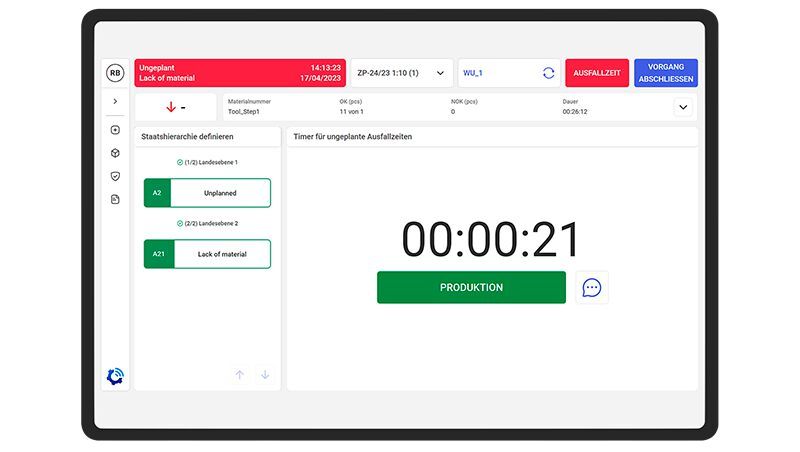 Präzise Stillstandüberwachung: Erfassung, Ursachenanalyse und Historie von Maschinenstillständen mit IoT MES. (Bild: Comarch Software und Beratung AG)