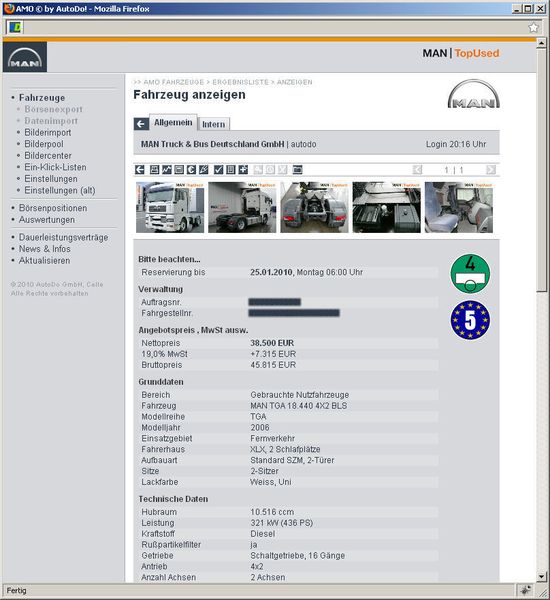 Ein Auszug aus dem MAN TopUsed Verkäuferarbeitsplatz (Archiv: Vogel Business Media)