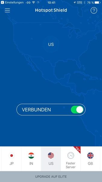 HotSpot Shield gehört zu den bekanntesten VPN-Apps, ist schnell eingerichtet und lässt sich einfach verwenden. (Joos / HotSpot Shield)