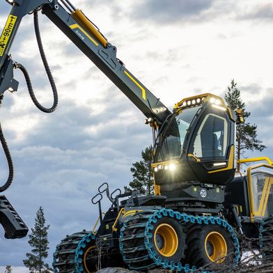 Der neue Harvester 688G von Eco Log ist die weltweit erste mobile Maschine mit der neuen Ventilplattform RM Global von Bosch Rexroth.  (Bild: Eco Log)