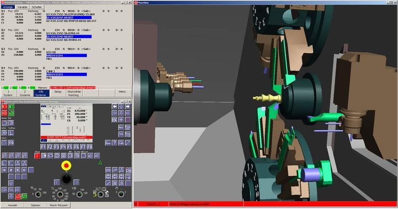 Bild 2: Die 3D-Simulations-Software bietet ein 1:1-Abbild des realen Bedienfelds der Traub-Steuerung. (Archiv: Vogel Business Media)