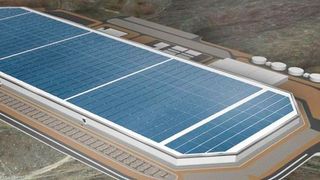 Teslas "Gigafactory", die für 5 Milliarden Dollar in der Wüste von Nevada entsteht. (Bild: Tesla)