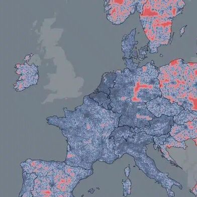 "Charging deserts" in Europe (Image:Motointegrator/ Datapulse Research)