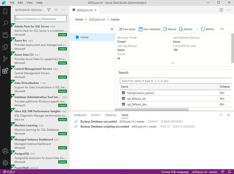 Installieren von Erweiterungen in Azure Data Studio. (Bild: Joos/Microsoft (Screenshot))