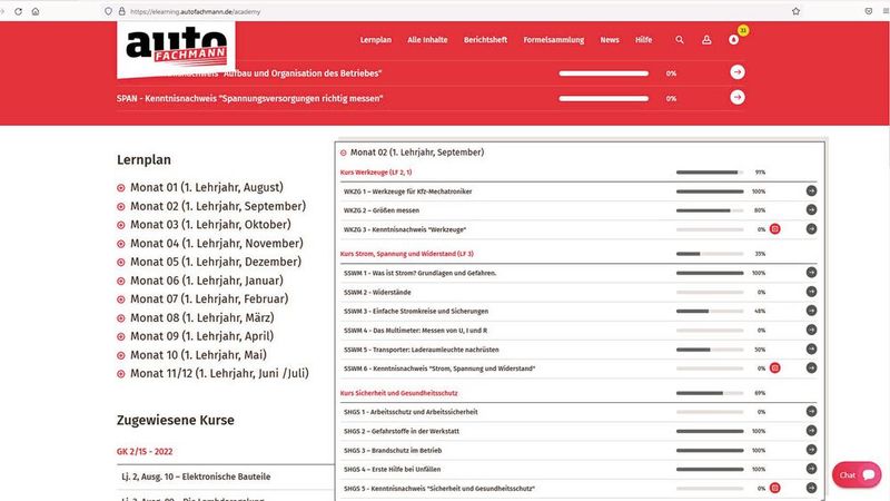 Ein gut strukturierter Lernplan führt den Kfz-Mechatroniker bzw. die Kfz-Mechatronikerin auch heute noch sicher durch die Lerninhalte. (Bild: autoFACHMANN)