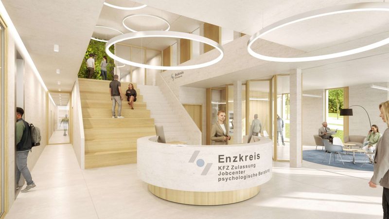 Mit innovativem Raumkonzept setzt das Landratsamt Enzkreis auf Flexibilität und moderne Bürogestaltung. (Bild:  GJL+)