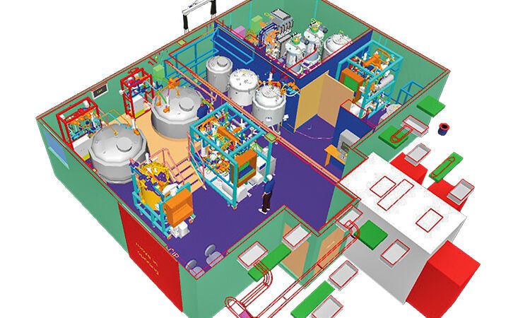 Ein Kunde beauftragte ZETA mit dem Bau mehrerer Reinigungsskids und deren Integration in den bestehenden Produktionsstandort. Mit dem Fortschreiten des Projekts erweiterte sich der Lieferumfang auf eine vollständige Erneuerung der gesamten Downstream-Suite und umfasste eine Revision der Boden- und Gebäudeinfrastruktur sowie eine Aufrüstung der HLK- und Reinraumsysteme. (Bild: ZETA)
