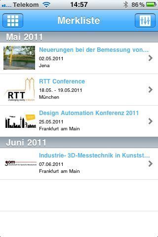 Am Ende gibt eine Merkliste einen Überblick über die „notierten“ Veranstaltungen. VBM (Archiv: Vogel Business Media)