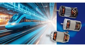 Groschopp bietet ein breites Portfolio an Gleichstrommotoren für die Bahntechnik und passt diese nach Kundenwusch an (Bild: KI-generierter Hintergrund mit Adobe Firefly; Produktabbildungen: Groschopp)