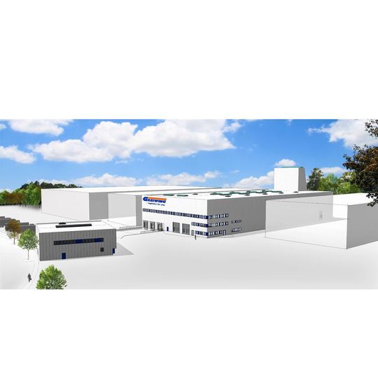 So soll das neue Logistikgelände von Greiwing in Duisburg aussehen. (Bild:  Greiwing)