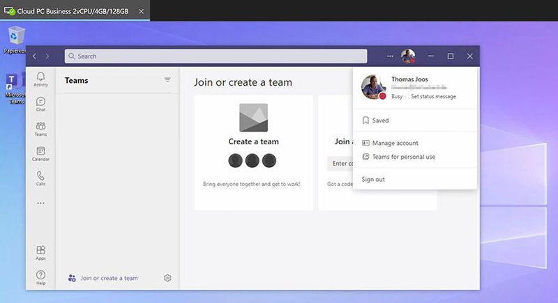 Microsoft Teams steht in Windows 365 ebenfalls zur Verfügung. (Joos)