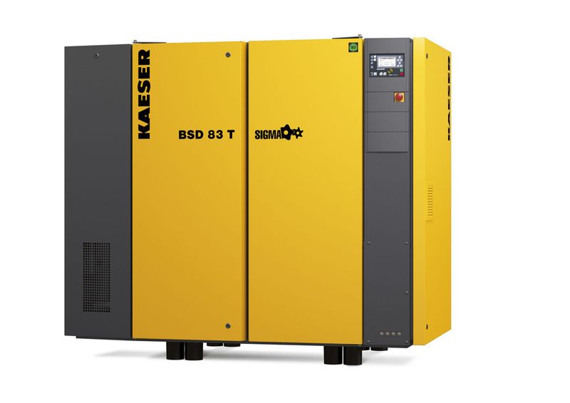 Die neuen Schraubenkompressoren der Serie BSD sparen dank strömungstechnisch optimiertem Sigma Profil mehr Energie ein. (Bild: Kaeser Kompressoren)