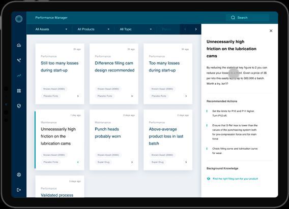Alles im Überblick: Auf der Startseite des Condition Monitors befindet sich das Dashboard mit Widgets der akkumulierten KPIs und angeschlossenen Maschinen. (Bild: Fette Compacting GmbH)