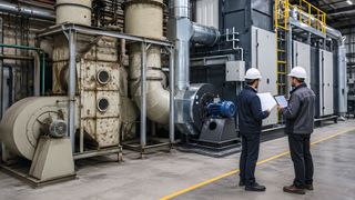 Wie können Industrieunternehmen ihre Ablufttechnik an steigende Energiepreise, strengere Umweltauflagen und veränderte Produktionsbedingungen anpassen, ohne hohe Investitionen in komplette Neuanlagen tätigen zu müssen?  (Bild: OpenAI)