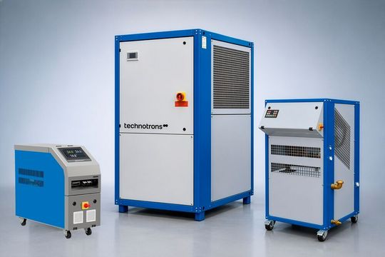 Auf dem Gemeinschaftsstand zur Fakuma in Friedrichshafen zeigt Technotrans unter anderem zukunftssichere Kühl- und Temperiersysteme, die mit dem Kältemittel Propan (R290) arbeiten. Damit kann man sich der neuen F-Gase-Verordung beruhigt stellen.(Bild:  Technotrans)