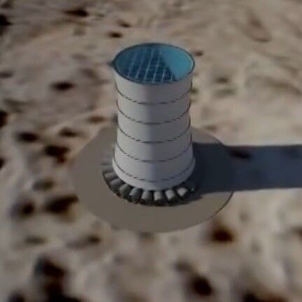 Der Turm einer geplanten Fallwindanlage in einer Illustration. (Foto: youtube.com/CleanWindEnergy)