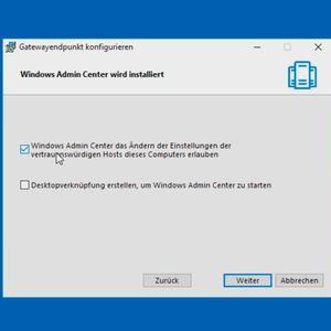 Das Windows Admin Center wird über die grafische Oberfläche installiert und kann auch die Liste der vertrauenswürdigen Hosts aktualisieren.