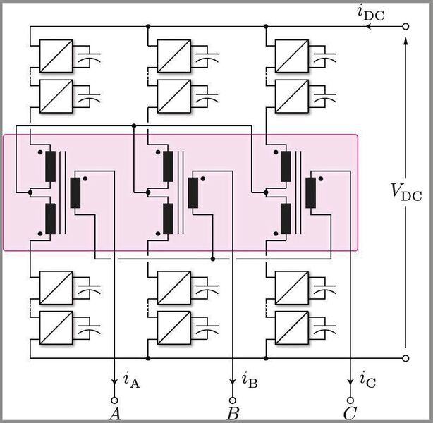 Bild 2: Modularer AC/DC-Umrichter mit galvanischer Trennung. (EPFL)