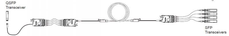 Abb. 6: Port-Breakout mit einer Kreuzverbindung unter Nutzung eines 8-Faser-Port-Breakout-Moduls. (Corning)