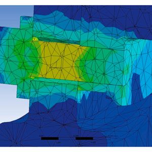 Per FEM-Simulation kann außerdem bewertet werden, ob ein additiv gerfertigtes Bauteil aus der Verbindungstechnik den Praxisansprüchen auch genügt.(Bild:  Arnold Umformtechnik)