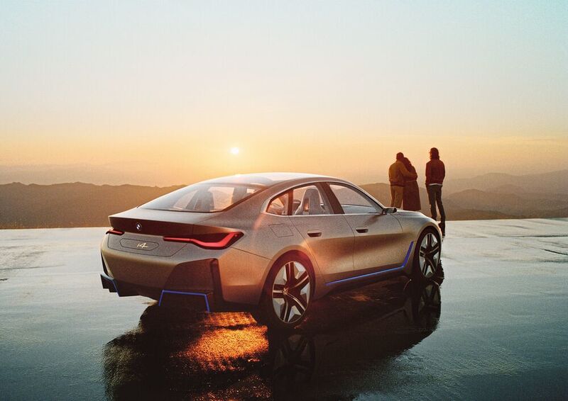 Die Studie gibt einen recht konkreten Ausblick auf den kommenden i4 - BMWs Elektromodell für die Mittelklasse. (BMW)
