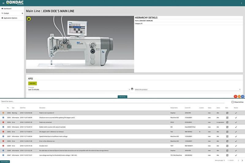 Die Predictive-Analytics-Lösung kann gesammelte Maschinendaten aufbereiten und grafisch darstellen. (Dürkopp Adler)