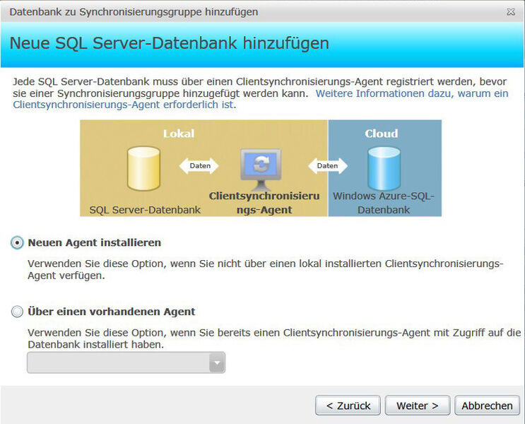 Abbildung 3: Datenbanken in SQL Server 2012 lassen sich mit SQL AZure synchronisieren. (Bild: Thomas Joos)