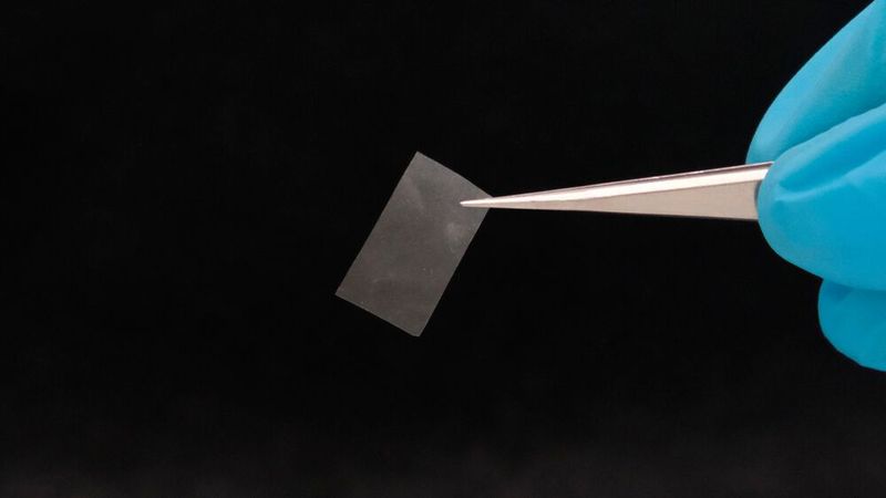 Die lebende Folie ist nahezu transparent und besitzt eine gute Reißfestigkeit. Sie könnte etwa als Bio-Kunststoff zum Einsatz kommen.(Bild:  Empa)