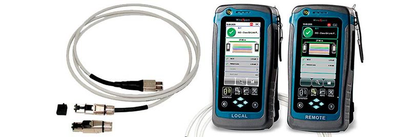 Das Cat-6A-Longlife-Messkabel ist laut Hersteller mit allen Kupfer-Zertifizierern der WireXpert-Serie kompatibel.(Bild:  Softing IT Networks)