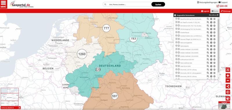 Land- und Forstwirtschaft: Geodaten zur Rapsölherstellung in Deutschland (www.geoportal.de)