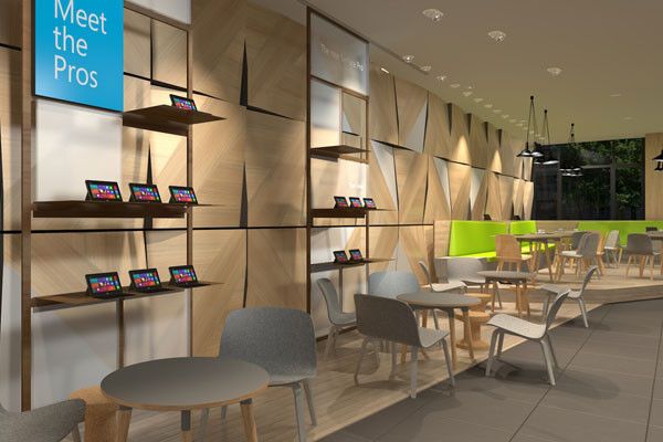 Ansichten aus dem Gastronomie-Bereich: So wird die „Digital Eatery“ einmal aussehen. (Bild: Microsoft)