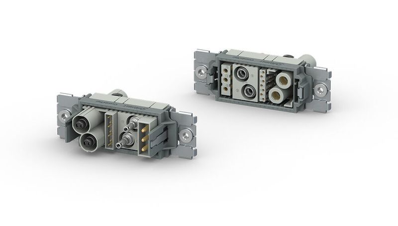Steckverbinder-Spezialist Stäubli stellt die neue Generation modularer Steckverbinder mit Click-and-Connect-System für die werkzeuglose Montage vor: Den Combitac Direqt. (Stäubli)