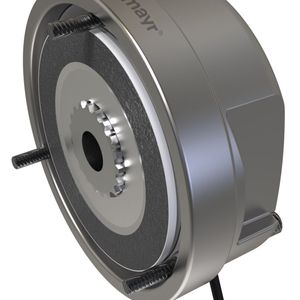 Die robusten Motorbremsen Roba-stop M sind in geschlossener und dichter Ausführung in Schutzart IP 66 verfügbar – wichtig bei einem offenen Antriebssystem oder für den Einsatz außen am FTF. (Bild: Mayr Antriebstechnik)