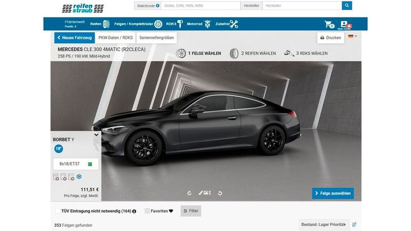 Nutzer können Räder über ein 3D-Tool konfigurieren.(Bild:  Reifen Straub)