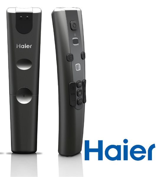 Wie die Fernbedienung der Zukunft aussehen könnte, darüber hat sich der TV- und Hausgerätehersteller Haier Gedanken gemacht und zwei Studien für die CES entwickelt. Das erste Konzept ist eine Fernbedienung mit Fingerabdruck-Erkennung, die die Wiedergabe bestimmter Inhalte nur mit Hilfe eines eingespeicherten Fingerabdrucks ermöglicht. Somit werden etwa unerwünschte Zugriffe und Online-Einkäufe von Kindern vermieden.Mit dem zweiten Konzept können per NFC die Einstellungsfunktionen von in der Nähe befindlichen Tablets und Smartphones auf den Fernseher übernommen werden. Zudem kann die Steuerung und Menübedienung des Fernsehgeräts über Gestik erfolgen. (Haier)