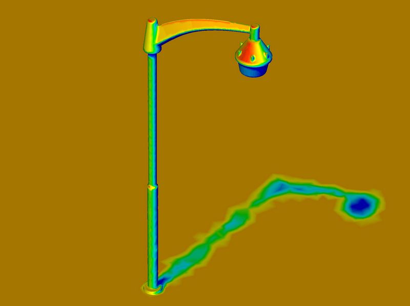 Mit CFdesign v9.0 können Produkte und Systeme wie diese Sicherheitslampe entwickelt werden, die den Auswirkungen der geografisch spezifischen Sonnenwärmeeinstrahlung standhalten. (Archiv: Vogel Business Media)