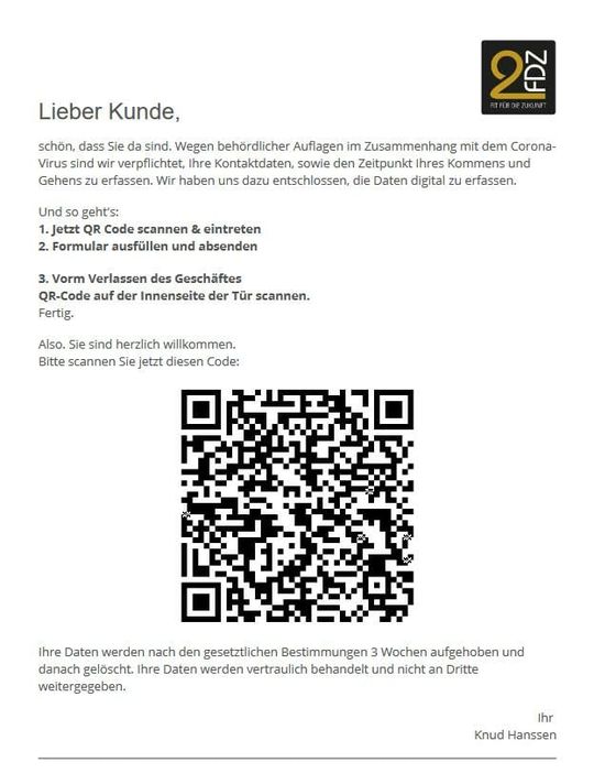 (Beim Betreten des Geschäfts scannt der Kunde seinem Smartphone einen QR-Code. (Bild: Aktiv-Online))