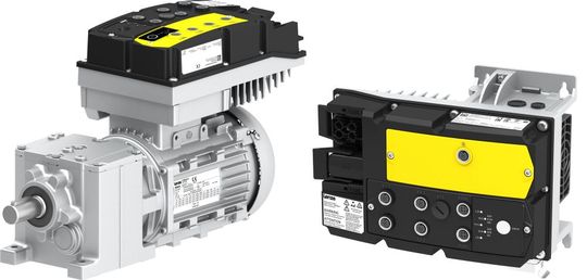 Der innovative Frequenzumrichter i650 motec kann wand- und motormontiert werden.(Bild:  Lenze)
