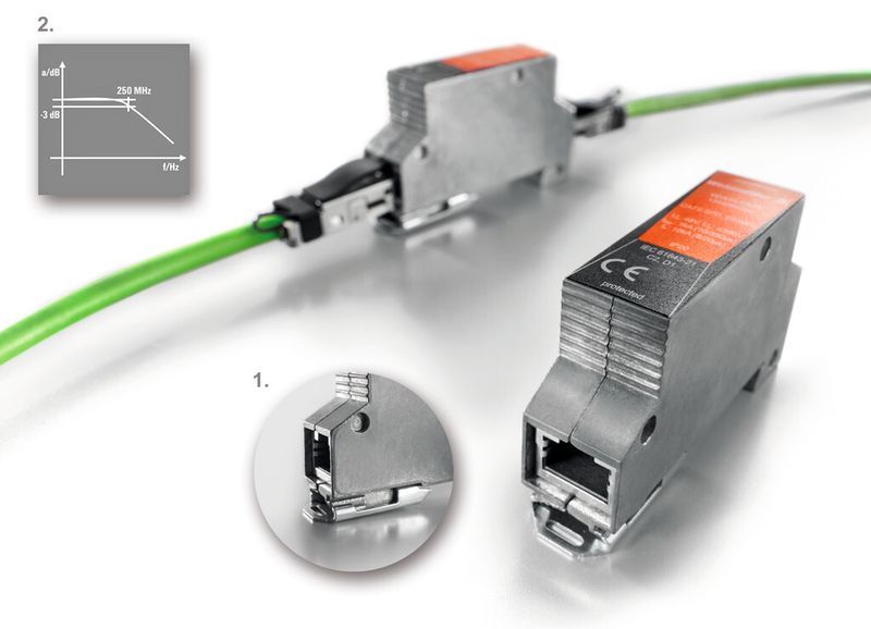 Mit Varitector Data Cat6 steht ein neues Überspannungsschutzgerät für Ethernet-Anwendungen zur Verfügung (Bild: Weidmüller)