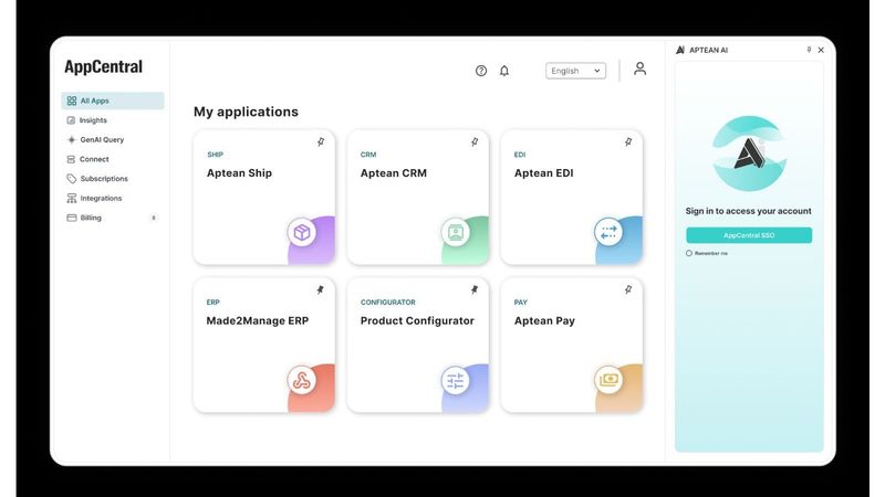 Die KI-native Plattform AppCentral von Aptean bündelt Anwendungen, Daten und Workflows aus ERP, MES, CAQ und EAM in einer cloudbasierten Umgebung.(Bild:  Aptean)