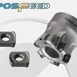 Hochvorschubfräser «DiPosFeed» und passende Wendeschneidplatte UN01.(Bild:  Ingersoll)