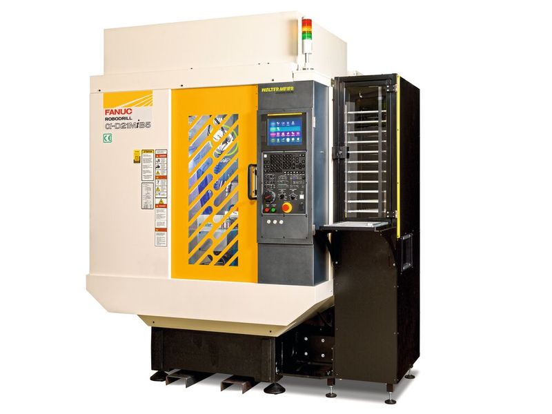 Das Multi-Paletten-System «WM MPSMill» mit dem Fanuc-Bearbeitungszentrum α-D21MiB5ADV. (Bild: Walter Meier (Fertigungslösungen))