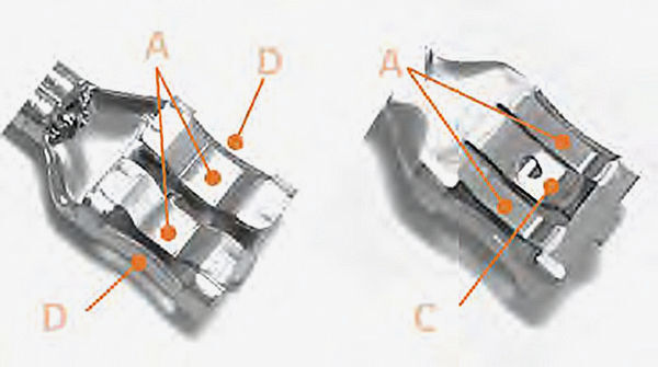 Bild 3: Blattfedern mit Rastloch und einer Flachsteckerführung, die zusätzliche mechanische und elektrische Kontaktsicherheit bietet. (Bild: TE)