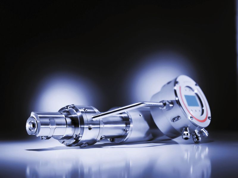 The inline viscosity sensor  works with a rotation principle and can be mounted directly in pipes or tanks (Picture: Anton Paar)