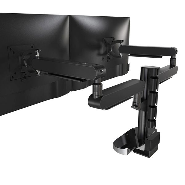 Der ZP2 Dual Monitor Arm lässt sich einfach installieren und aufrüsten, indem zusätzliche Monitore hinzugefügt werden, ohne die ursprüngliche Einrichtung von 1 bis 6 Monitoren zu stören. Anpassbare Panels ermöglichen den Druck beliebiger grafischer Elemente auf magnetische Panels. Der zum Patent angemeldete Dial-Stop ermöglicht es dem Benutzer, die Drehung des Arms nach der Installation jederzeit anzupassen, was Flexibilität und Sicherheit für das Personal bietet, da ein Überhängen in Gänge verhindert wird. (Bild: German Design Award/Zgo Technologies)