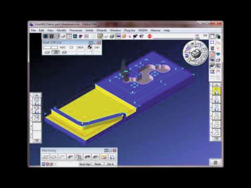 Bild 3: Virtual Gibbs von Cimatron: Das Modul Volumill wählt anhand der Werkzeugbelastung automatisch den optimalen Werkzeugweg. (Cimatron)