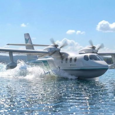 The aircraft, designed to carry nine passengers, is intended to be able to operate both from bodies of water and from conventional runways. (Source: Noemi Aerospace)