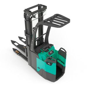 Ein Axia EM von Mitsubishi Forklift Trucks in der Variante Einstiegsmöglichkeit von hinten und Schutzbügel an den Seiten.(Bild:  Mitsubishi Forklift Trucks)