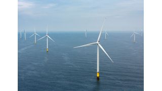 Das britische Offshore Windkraftwerk Westermost Rough versorgt mehr als 150.000 britische Haushalte mit klimafreundlichem Strom. Der Rotordurchmesser beträgt 154 m. (Siemens)