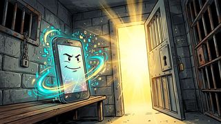 Jailbreaking setzt sich aus den englischen Begriffen „jail“ (Gefängnis) und „break“ (brechen) zusammen und beschreibt die gezielte Aufgebung von Herstellerbeschränkungen auf mobilen Endgeräten.  (Bild: Gemini / KI-generiert)